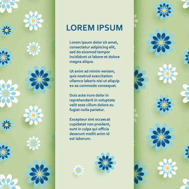 Düz poster veya başlık sayfası şablonu papatya papatya çiçeği ile