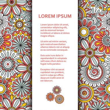 Düz poster veya başlık sayfası şablon güzel süs çiçekleri ile