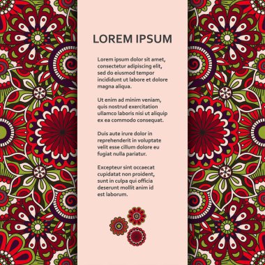 Düz poster veya başlık sayfası şablon güzel süs çiçekleri ile
