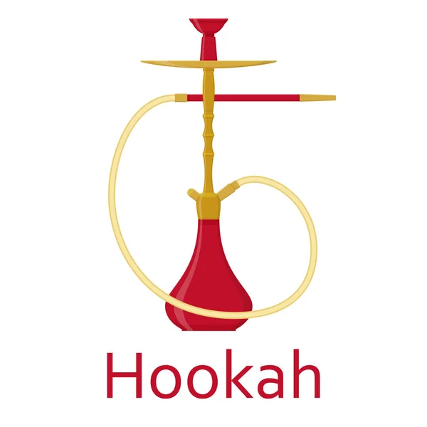 Hookah flat with pipe for smoking tobacco and shisha. Isolated on white background — Stock Vector