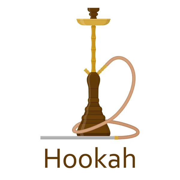 Hookah flat with pipe for smoking tobacco and shisha. Isolated on white background — Stock Vector