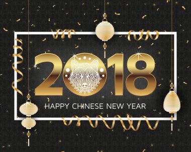 Çin yeni yılı arka plan ile yaratıcı stilize köpek