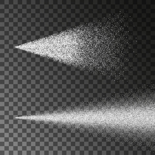 Набор векторных аэрозолей для распыления воды. Туман распыления изолирован на черном прозрачном фоне
.