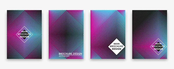 Brochureontwerp met halftone lijnen en neon verlopen — Stockvector