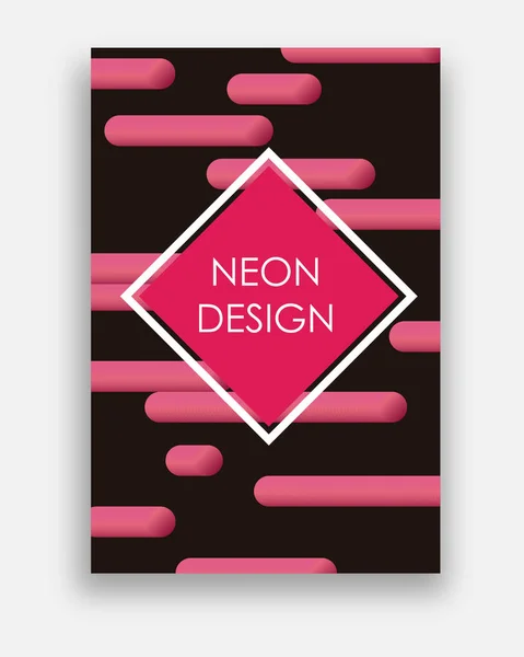 Colorido vector con colores de neón. Diseño abstracto futurista con formas geométricas de moda . — Vector de stock