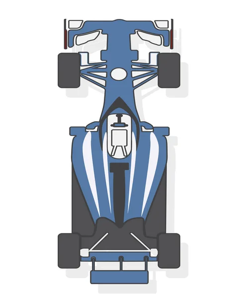 Coche de fórmula, coche de carreras aislado sobre fondo blanco. Vista superior. Ilustración vectorial — Archivo Imágenes Vectoriales