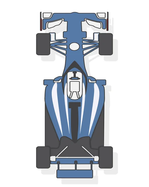 Formule auto, race auto geïsoleerd op een witte achtergrond. Bovenaanzicht. Vectorillustratie — Stockvector