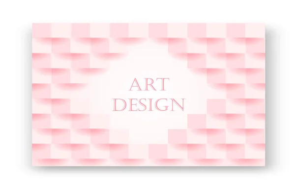Fond rose abstrait avec texture d'ombre de brique. Vecteur 3d fond géométrique blanc. Texture blanche propre simple — Image vectorielle