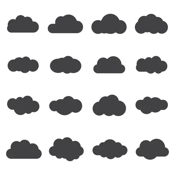 雲の図形または黒いアイコンを設定します 天気予報およびストレージ アプリケーションのベクトル要素 ストックベクター C K3star