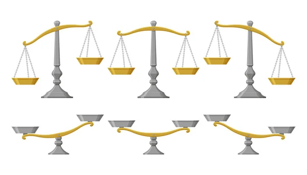 Balance réglée avec différents équilibres — Image vectorielle