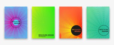 Yarı ton dalga çizgileri ve neon degradeler broşür tasarımı