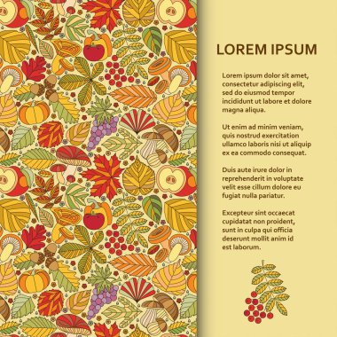 Düz poster veya başlık sayfası şablonu sonbahar desenli