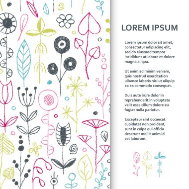 Düz poster veya başlık sayfası şablonu balmumu mum boya çizim ile