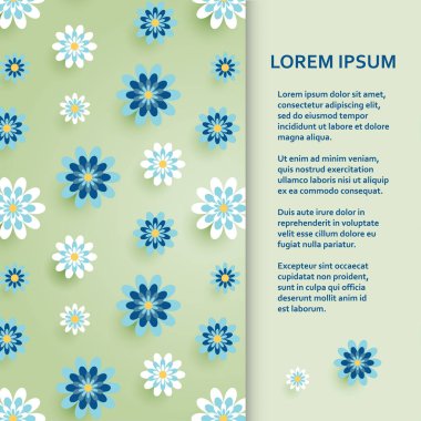 Düz poster veya başlık sayfası şablonu papatya papatya çiçeği ile