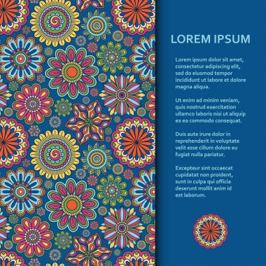 Düz poster veya başlık sayfası şablon güzel süs çiçekleri ile