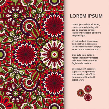 Düz poster veya başlık sayfası şablon güzel süs çiçekleri ile