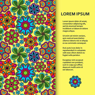 Düz poster veya başlık sayfası şablon güzel süs çiçekleri ile