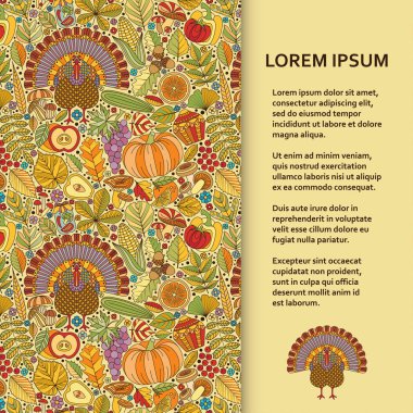 Düz poster veya başlık sayfası şablonu sonbahar desen ve Türkiye