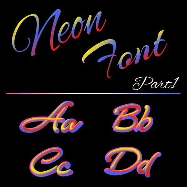 3D Neon Led Font. Жидкий Матте круглого типа. Письмо с рисунком трубки. Многоцветные ультрафиолетовые цвета. 3D рендеринг шрифта пузыря с блеском — стоковый вектор