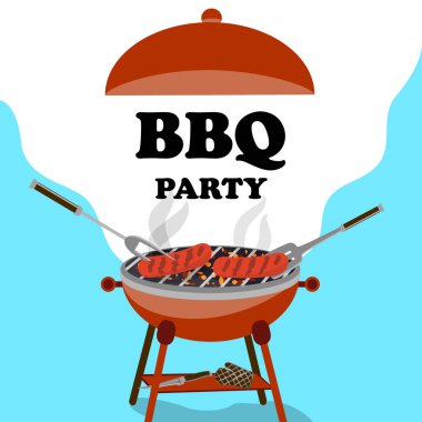 Barbekü ve ızgara sosisli sandviç. Piknik konsepti