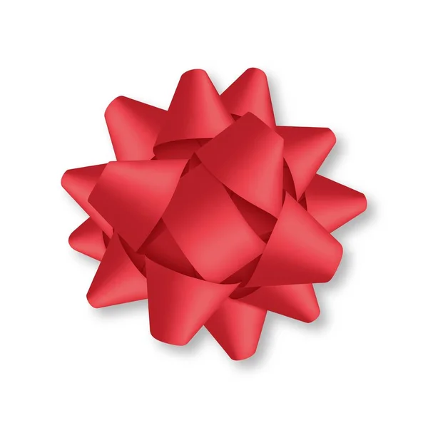 Dekorative rote Schleife isoliert auf weißem Hintergrund. Geschenkverpackung und Weihnachtsdekoration — Stockvektor