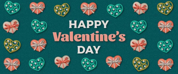Boldog Valentin-napi háttér fényes szívvel. Üdvözlőlap és Szerelem sablon. — Stock Vector