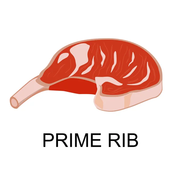 Costola di prima scelta. Raccolta prodotti a base di carne. Illustrazione vettoriale . — Vettoriale Stock