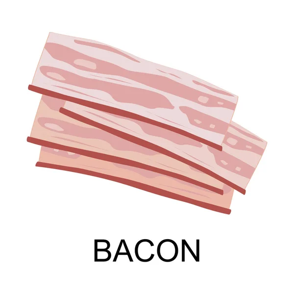 Bacon. Coleção de produtos à base de carne. Ilustração vetorial . — Vetor de Stock
