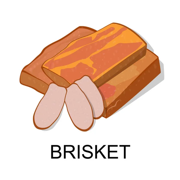 Brisket. Collection of meat products. Vector illustration. — Stock Vector