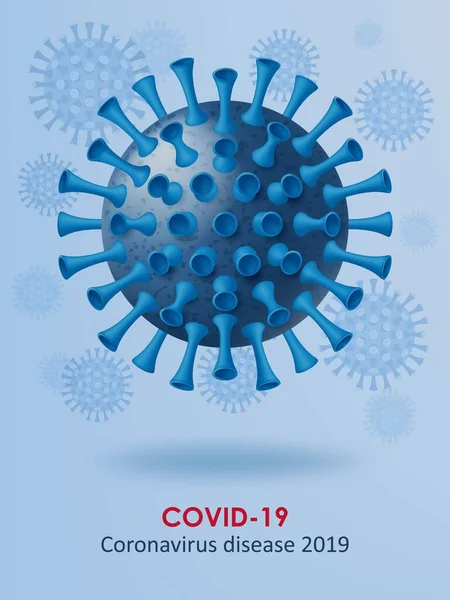 Coronavirus disease COVID-19 background.现实的3D病毒细胞 — 图库矢量图片