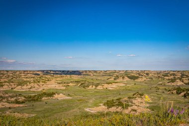 Theodore Roosevelt Ulusal Parkı 'ndaki Manzaralı Döngü Yolu sayısız muhteşem yaz manzarası sunuyor..