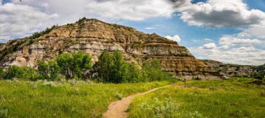 A panoramic view from the scenic drive at the North Unit of Theodore Roosevelt National Park in western North Dakota. clipart