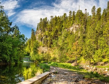 Black Hills Ulusal Ormanı ile çevrili Spearfish Deresi bir balık avlama cennetidir ve Black Hills 'teki en iyi gökkuşağı alabalığından birini barındırır..