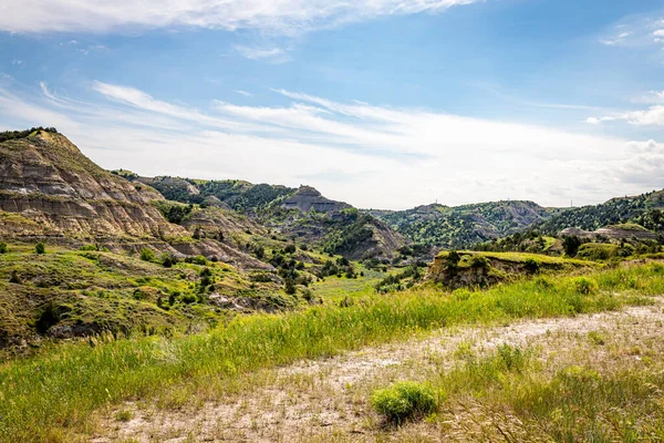 Szenische Aussicht Entlang Des Theodore Roosevelt Expressway Westen North Dakotas — Stockfoto