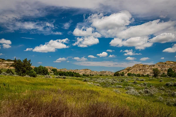 Panoramic View Scenic Drive North Unit Theodore Roosevelt National Park — Stock Photo, Image
