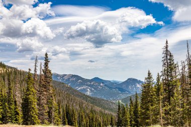 Colorado 'daki Rocky Dağı Ulusal Parkı' nın Trail Ridge Yolu 'ndan panoramik bir görüntüsü..