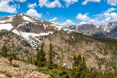 Colorado 'daki Rocky Dağı Ulusal Parkı' nın Trail Ridge Yolu 'ndan panoramik bir görüntüsü..