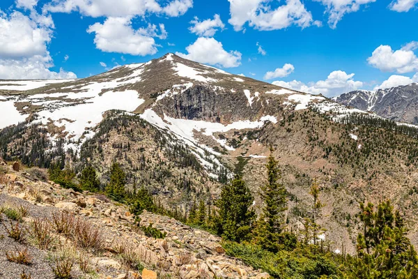 Uma Vista Panorâmica Parque Nacional Montanha Rochosa Colorado Partir Trail — Fotografia de Stock