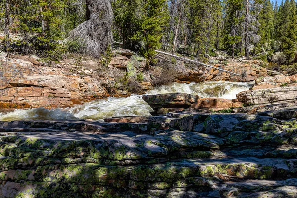 Provo River Falls Een Reeks Watervallen Het Wasatch National Forest — Stockfoto