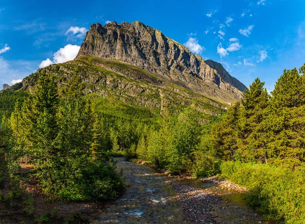 Grinnell Point Viewed Wilbur Creek Continental Divide Trail Many Glacier — Stock Photo, Image