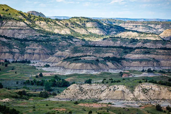 Ein Panoramablick Vom Painted Canyon Overlook Süden Des Theodore Roosevelt — Stockfoto