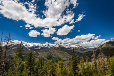 Colorado 'daki Rocky Dağı Ulusal Parkı' nın Trail Ridge Yolu 'ndan panoramik bir görüntüsü..