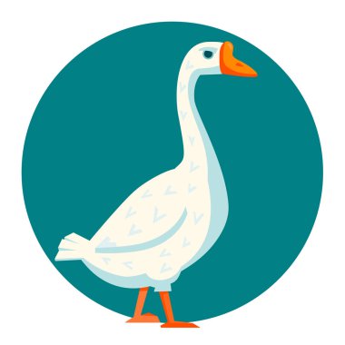 White goose vector illustration clipart
