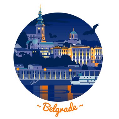 Gece Belgrad vektör çizim