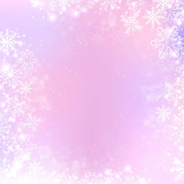 Gradiente invierno cuadrado banner fondo con copo de nieve — Vector de stock