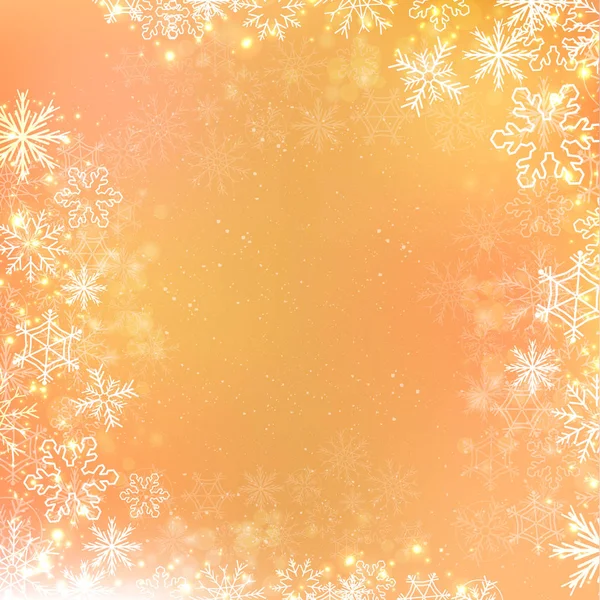 Gradient orange Winter Quadrat Banner Hintergrund mit Schneeflocke — Stockvektor