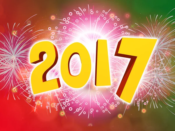 Счастливый Новый 2017 год с фейерверком — стоковое фото