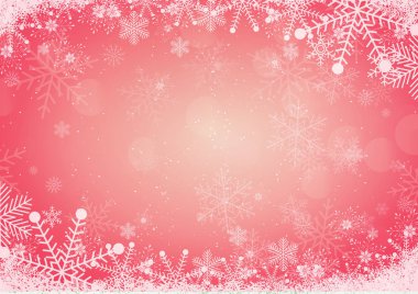 Kar tanesi kenarlıklı kırmızı kış tatil Noel arka plan