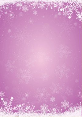 Kar tanesi kenarlıklı mor Noel arka plan kış 