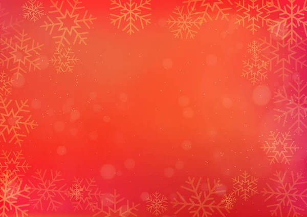 Año Nuevo rojo chino y fondo de Navidad con copo de nieve — Vector de stock